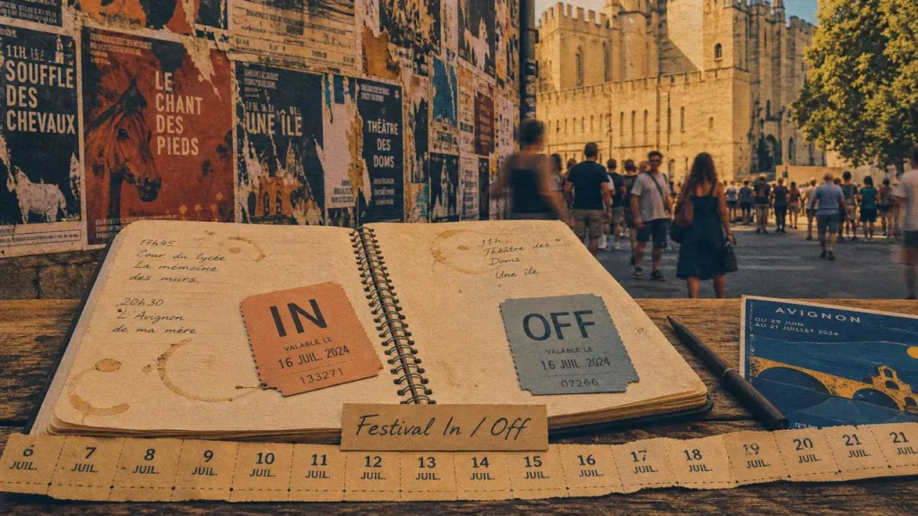 Durée festival d’Avignon : billets In/Off, carnet café à Avignon