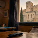 Hébergement Avignon Festival : vue séjour près des remparts