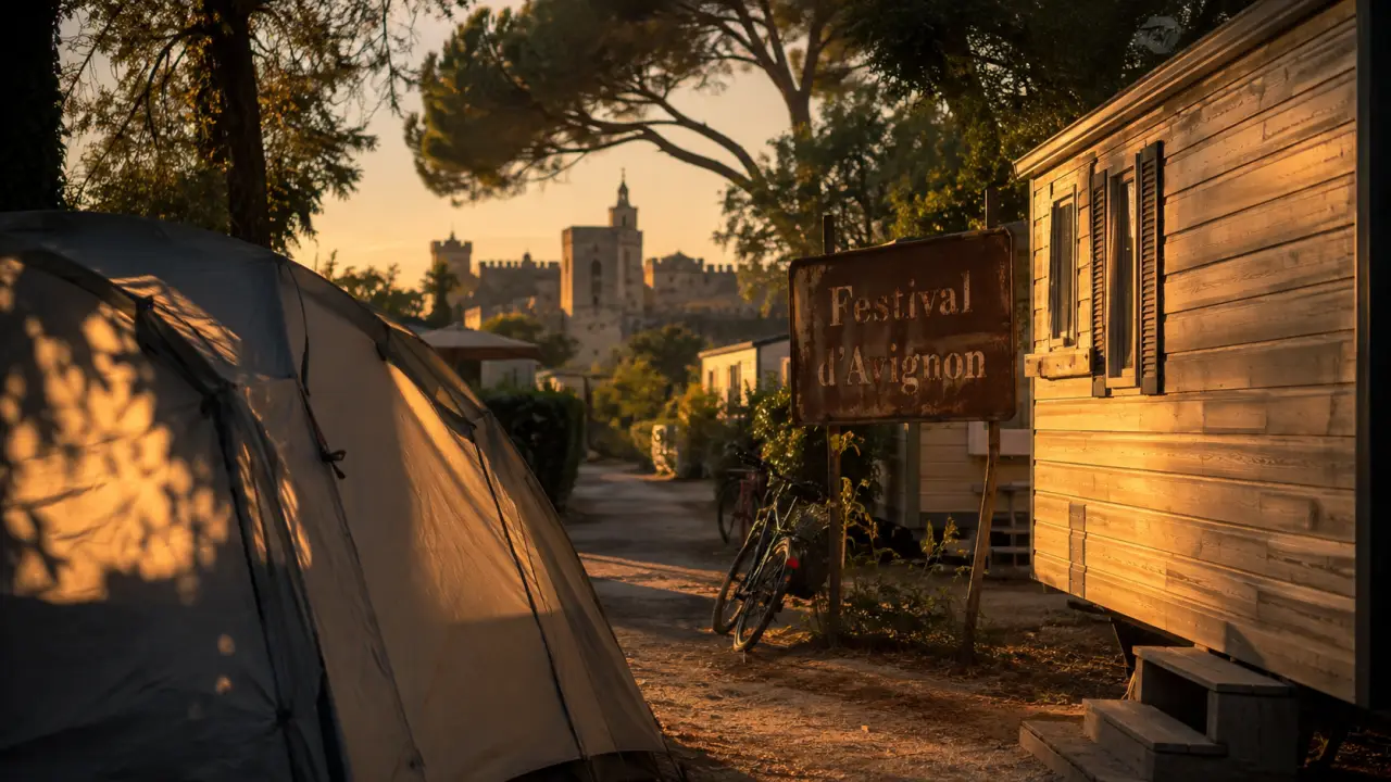 Camping festival avignon : tente au calme, accès vers le centre