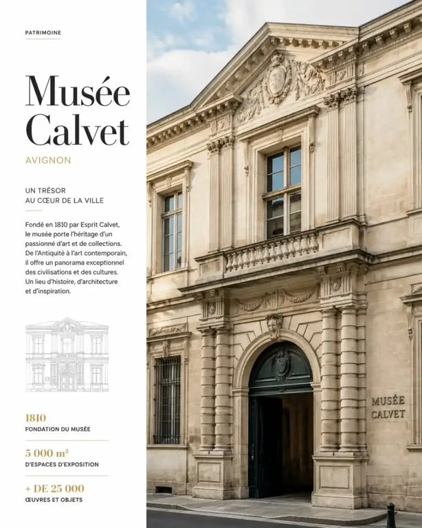 Façade du musée Calvet, l'un des principaux musées municipaux d'Avignon
